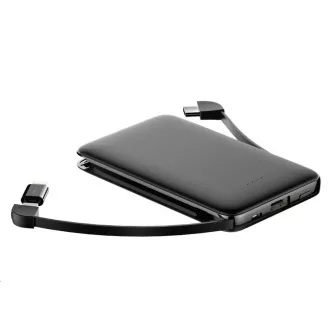 WG - Baterie externă 5000 mAh, cablu Micro USB + Type-C + adaptor Lightning, negru