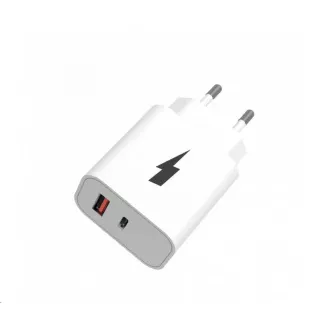 WG - Adaptor de alimentare 2x USB, 1x USB-C PD 20W + 1x USB-A QC 3.0 18W, alb WG - Adaptor de alimentare 2x USB, 1x USB-C PD 20W + 1x USB-A QC 3.0 18W, alb
