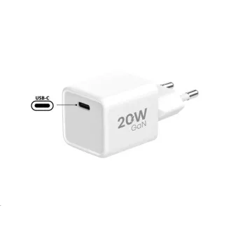 Încărcător de alimentare WG GaN 1x USB-C, PD 20W, 5V-9V-12V, alb