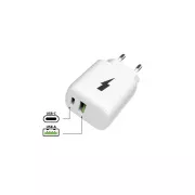 WG - Încărcător de rețea 2x USB, 1x USB-C PD PPS 3.0 30W + 1x USB-A QC4 18W, alb