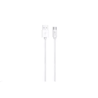 WG - Cablu de date Tip-C la USB-A / 2m / 3A / împletit din nailon / alb