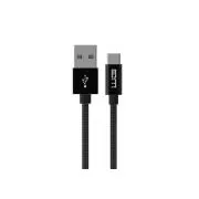 WG - Cablu de date Tip-C la USB-A / 3m / împletit din nailon / negru