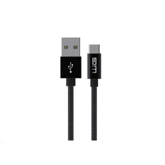 WG - Cablu de date Tip-C la USB-A / 3m / împletit din nailon / negru
