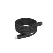 WG - Cablu de date Tip-C la Tip-C / 1m / 3A / 60W / Autoînfășurare magnetică / împletitură de nailon / negru