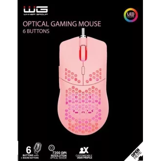 WG - Mouse de gaming cu fir WG2 / roz
