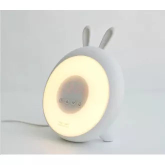 Lampă pentru copii Rabbit & Friends cu ceas deșteptător | Alb