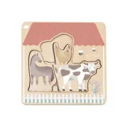 Puzzle din lemn cu mai multe straturi - Fermă cu animale