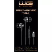 WG - Căști cu conector Type-C, cu fir, negre