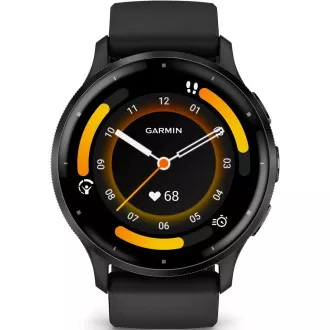 Garmin Venu® 3, argintiu/negru, bandă de silicon