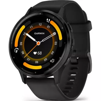 Garmin Venu® 3, argintiu/negru, bandă de silicon
