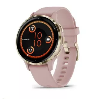 Garmin Venu® 3S, lunetă din oțel inoxidabil Soft Gold, carcasă Dust Rose, curea din silicon