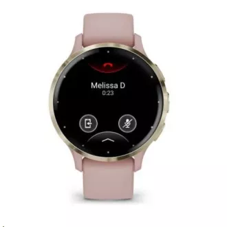 Garmin Venu® 3S, lunetă din oțel inoxidabil Soft Gold, carcasă Dust Rose, curea din silicon