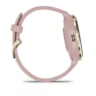 Garmin Venu® 3S, lunetă din oțel inoxidabil Soft Gold, carcasă Dust Rose, curea din silicon