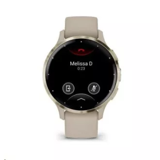 Garmin Venu® 3S, ramă din oțel inoxidabil Soft Gold, carcasă French Grey, curea din silicon