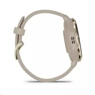 Garmin Venu® 3S, ramă din oțel inoxidabil Soft Gold, carcasă French Grey, curea din silicon