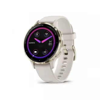 Garmin Venu® 3S, Lunetă din oțel inoxidabil Soft Gold, carcasă Ivory, curea din silicon