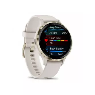 Garmin Venu® 3S, Lunetă din oțel inoxidabil Soft Gold, carcasă Ivory, curea din silicon