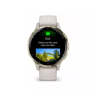 Garmin Venu® 3S, Lunetă din oțel inoxidabil Soft Gold, carcasă Ivory, curea din silicon