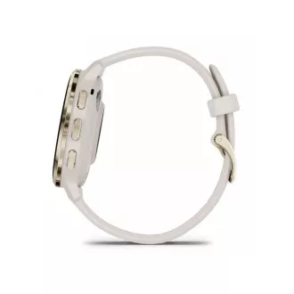 Garmin Venu® 3S, Lunetă din oțel inoxidabil Soft Gold, carcasă Ivory, curea din silicon