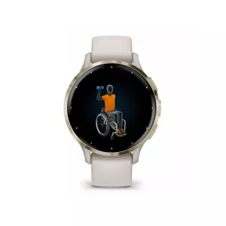Garmin Venu® 3S, Lunetă din oțel inoxidabil Soft Gold, carcasă Ivory, curea din silicon
