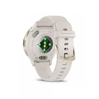 Garmin Venu® 3S, Lunetă din oțel inoxidabil Soft Gold, carcasă Ivory, curea din silicon