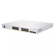 Comutator Cisco CBS250-24P-4X (24xGbE, 4xSFP , 24xPoE , 195W, fără ventilator)