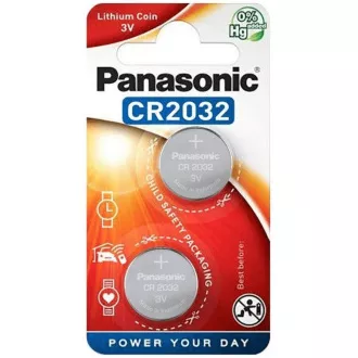 Baterie litiu PANASONIC (buton) CR-2032EL / 2B 3V (Blister 2buc)