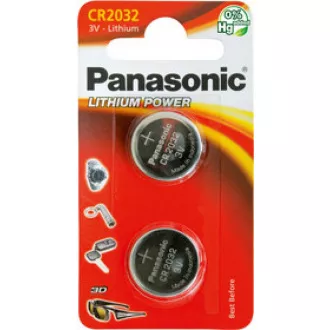 Baterie litiu PANASONIC (buton) CR-2032EL / 2B 3V (Blister 2buc)
