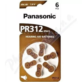 Baterie PANASONIC zinc-aer PR-312 (41) / 6LB AA 1, 2V (Blister 6buc)