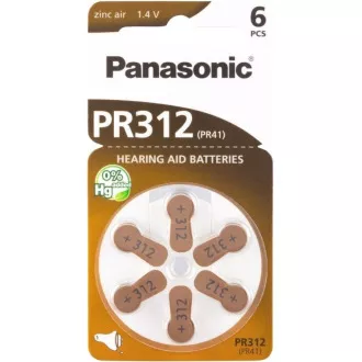 Baterie PANASONIC zinc-aer PR-312 (41) / 6LB AA 1, 2V (Blister 6buc)