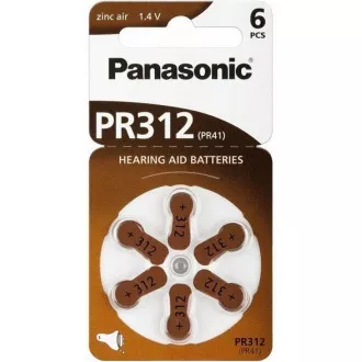 Baterie PANASONIC zinc-aer PR-312 (41) / 6LB AA 1, 2V (Blister 6buc)