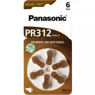 Baterie PANASONIC zinc-aer PR-312 (41) / 6LB AA 1, 2V (Blister 6buc)