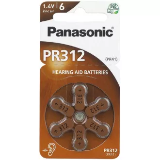 Baterie PANASONIC zinc-aer PR-312 (41) / 6LB AA 1, 2V (Blister 6buc)