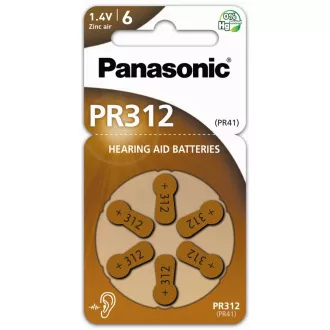 Baterie PANASONIC zinc-aer PR-312 (41) / 6LB AA 1, 2V (Blister 6buc)