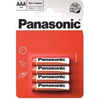 Baterii PANASONIC zinc Carbon Red Zinc R03RZ / 4P AAA 1.5V (contractabil 4buc)