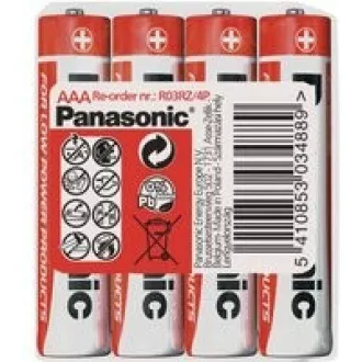 Baterii PANASONIC zinc Carbon Red Zinc R03RZ / 4P AAA 1.5V (contractabil 4buc)