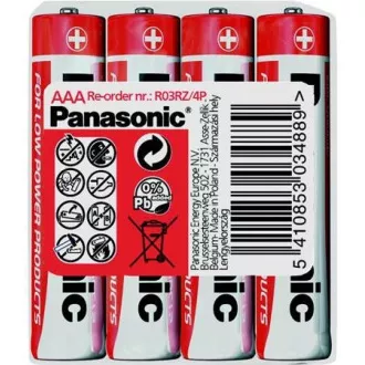 Baterii PANASONIC zinc Carbon Red Zinc R03RZ / 4P AAA 1.5V (contractabil 4buc)