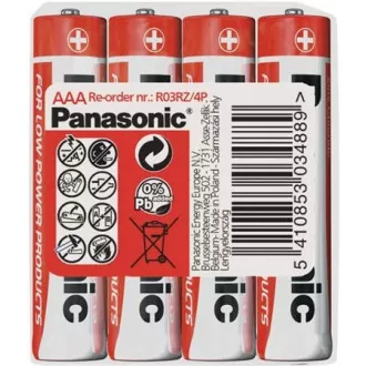 Baterii PANASONIC zinc Carbon Red Zinc R03RZ / 4P AAA 1.5V (contractabil 4buc)