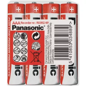 Baterii PANASONIC zinc Carbon Red Zinc R03RZ / 4P AAA 1.5V (contractabil 4buc)