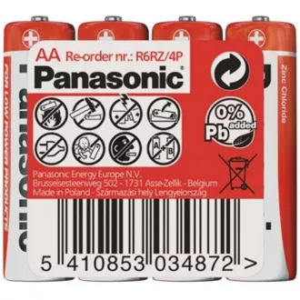 Baterii PANASONIC zinc Carbon Red Zinc R6RZ / 4P AA 1.5V (contractabil 4buc)
