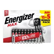 Energizer LR03/20 Max AAA 15+5 gratuit