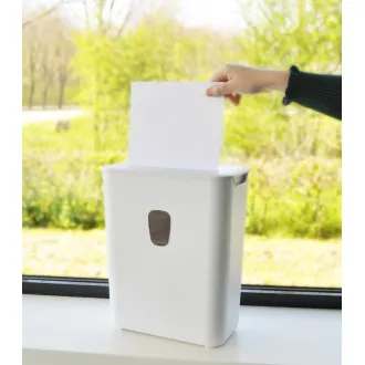 Tocător de documente DESQ, 4 x 38 mm, 15l, tăiere transversală, alb Tocător de documente DESQ, 4 x 38 mm, 15l, tăiere transversală, alb