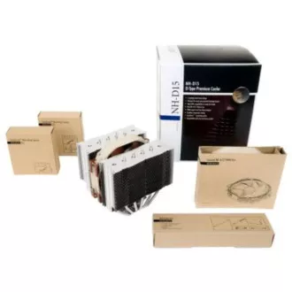 Cooler CPU NOCTUA NH-D15, 2x 140mm, LGA1851, AM5, maro/argintiu