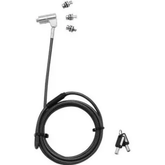 Cablu de blocare universal de securitate DICOTA, 3 capete interschimbabile, se potrivesc cu toate sloturile, cu cheie master Cablu de blocare universal de securitate DICOTA, 3 capete interschimbabile, se potrivesc cu toate sloturile, cu cheie master