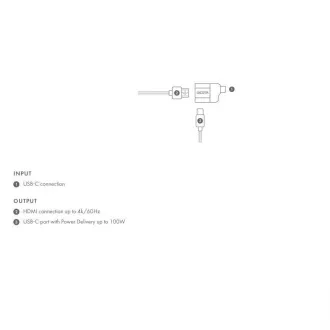 Adaptor mini DICOTA USB-C la HDMI cu PD (4k/100W)
