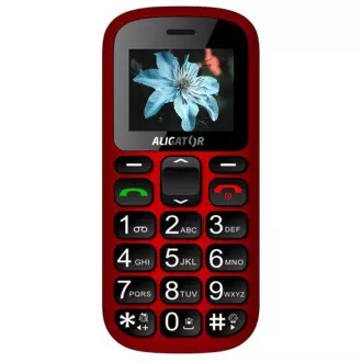 Aligator A321 Senior Dual SIM, roșu-negru + suport de încărcare