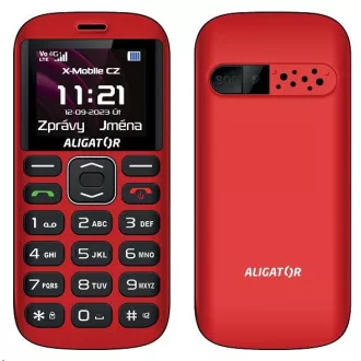 Aligator A720 4G Senior, roșu și negru   suport de încărcare
