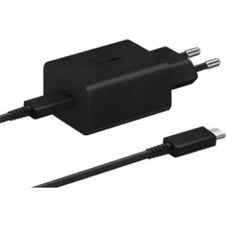 Încărcător de călătorie Samsung EP-T4510XBE, încărcare rapidă 45W, USB-C   cablu de date USB-C, negru