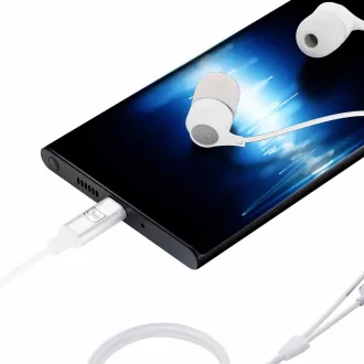 Căști 3mk - Căști cu fir USB-C, albe