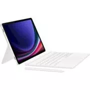 Husă cu tastatură Samsung EF-DX725UWE pentru Galaxy Tab S9/S9 FE, albă